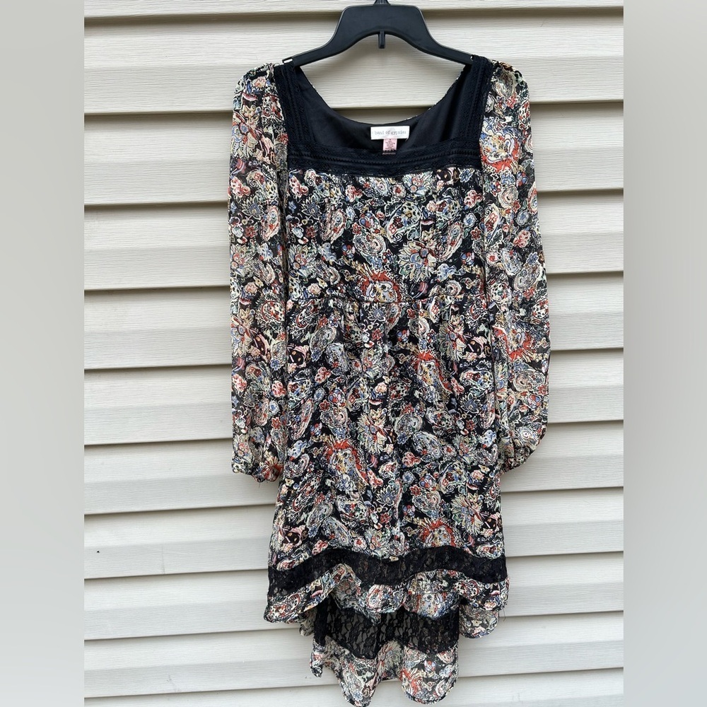 Band of Gypsies size M dress lace Whimsigoth high low floral Y2K goth